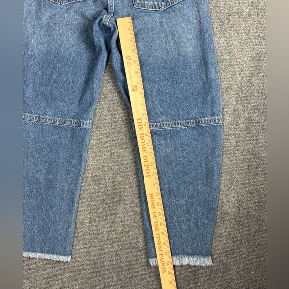 BDG Urban Outfitters Cropped Taper Barrel Jeans High Rise Raw Hem 100% Cotton - Picture 6 of 10